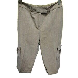 Chico's Capri Pants Size 0.5 US S  Cargo Linen Blend Light Brown Flare Leg
